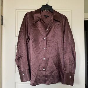 Rails Satin Blouse in Rich Brown